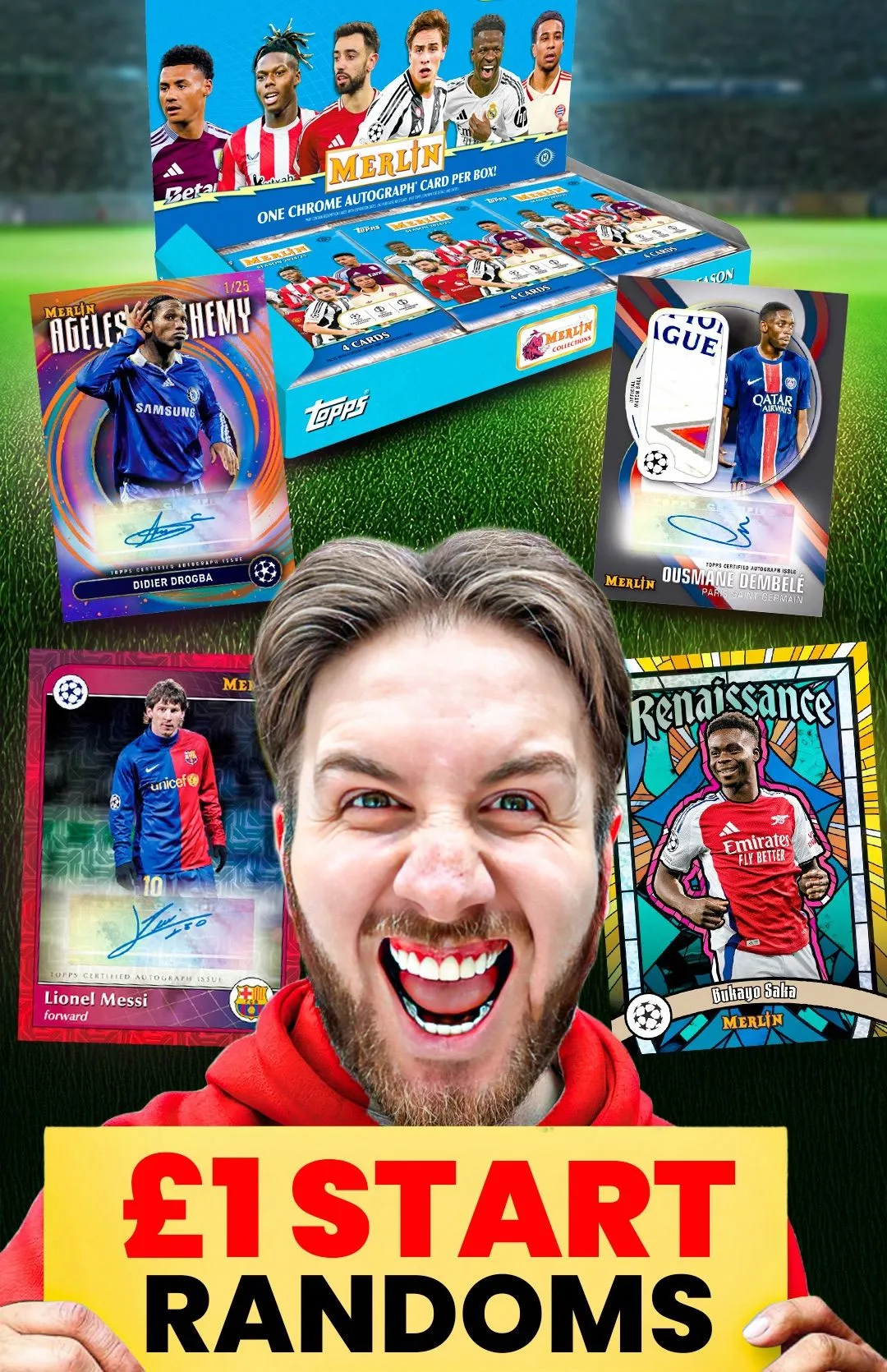 £1 STARTS 🔥 MERLIN 24/25 RANDOM Teams/Players 🔥