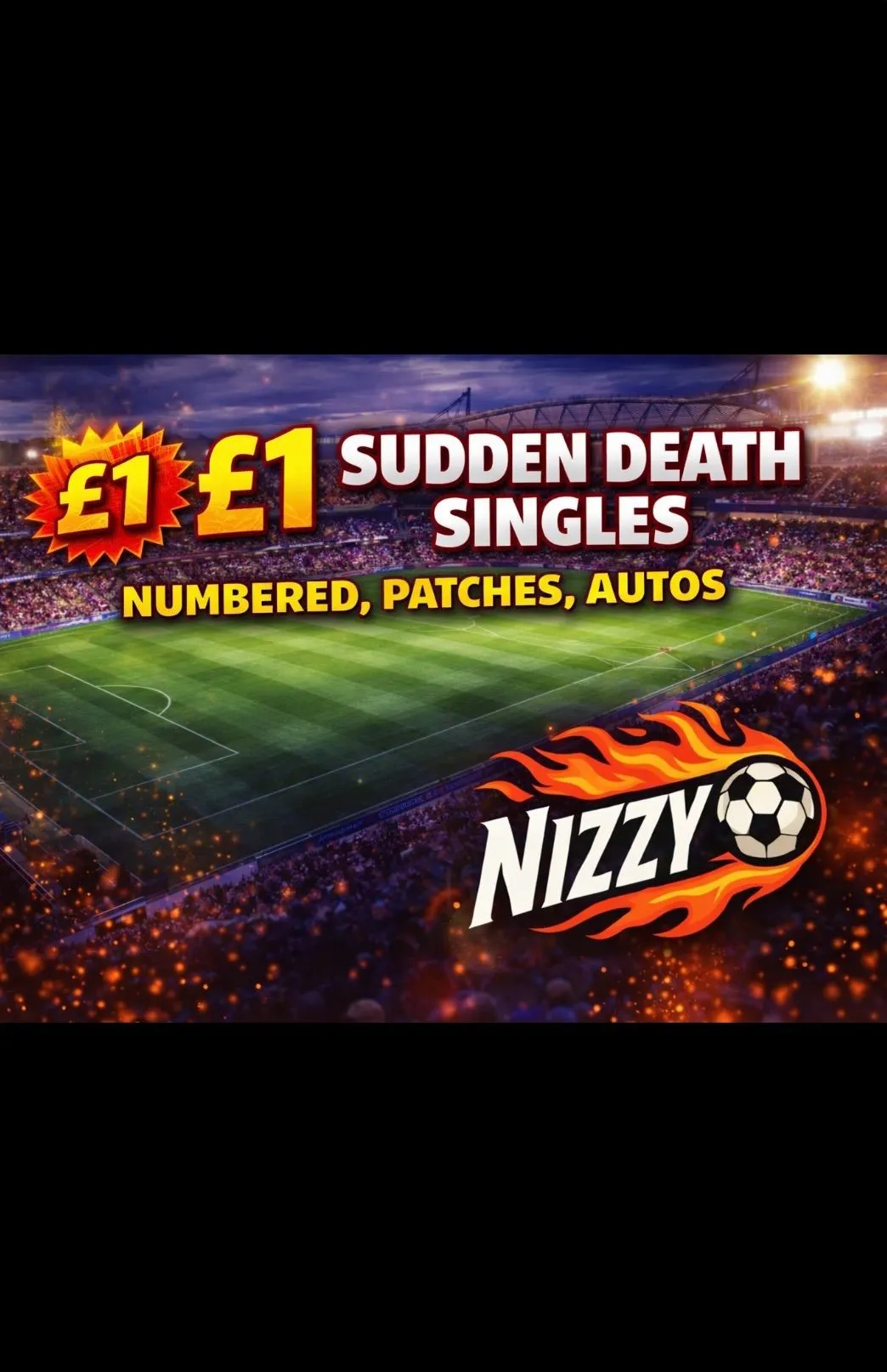 £1 STARTS SUDDEN DEATH SINGLES,NUMBERED PATCHES AND AUTOS!