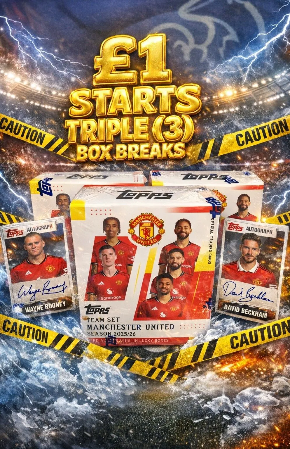 MANCHESTER UNITED TEAM SETS 25/26 DOUBLE/tTRIPLES  BOX REDUCED SPOTS