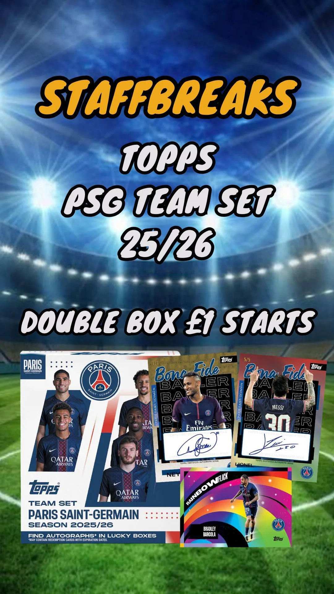 TOPPS PSG TEAM SETS - DOUBLE BOX £1 STARTS