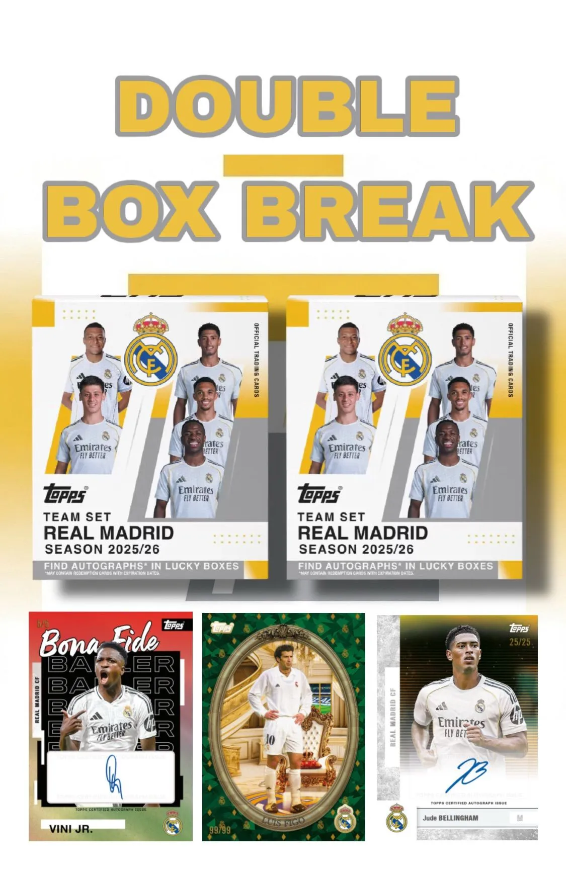 £1 START DOUBLE BOXER Real Madrid Team Set 25/26