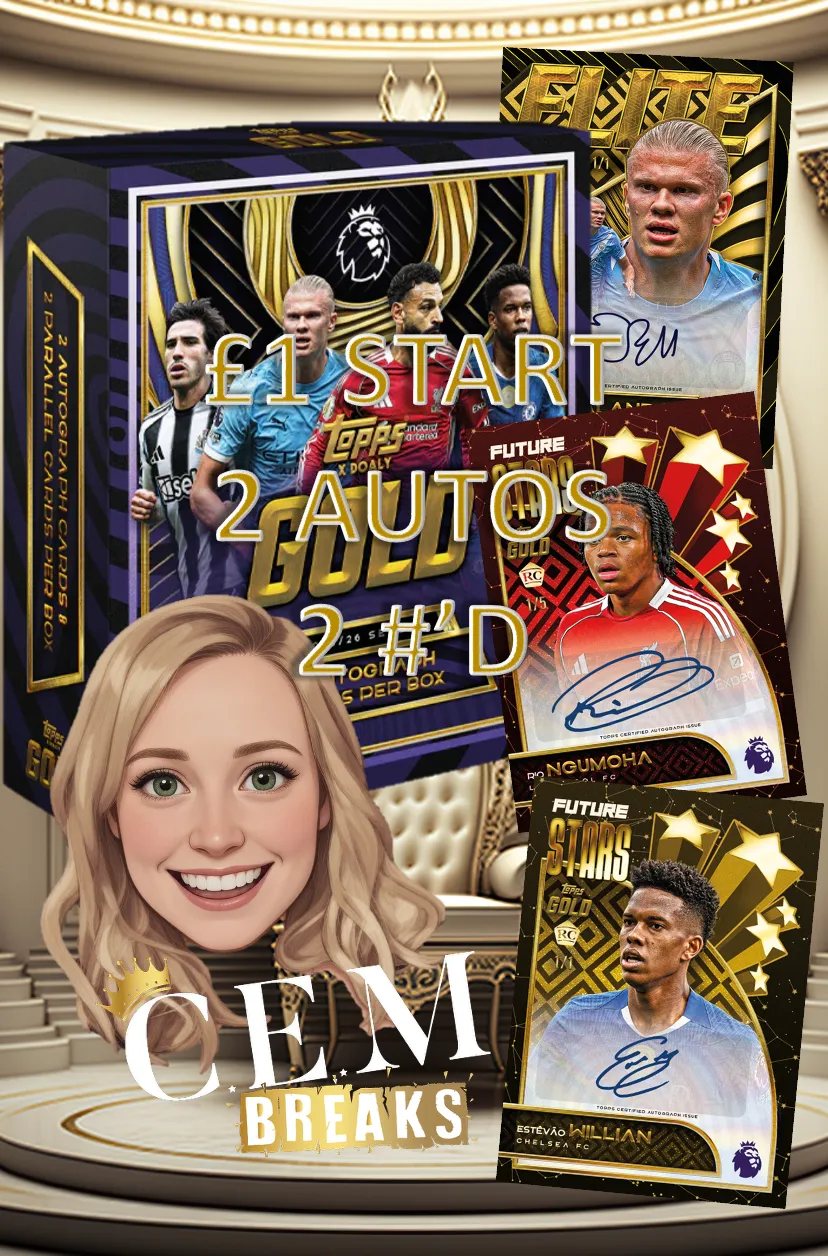 £1 GOLD EPL 2 AUTOS PER BOX ESTEVAO/RIO RC & GIVEAWAYS!!