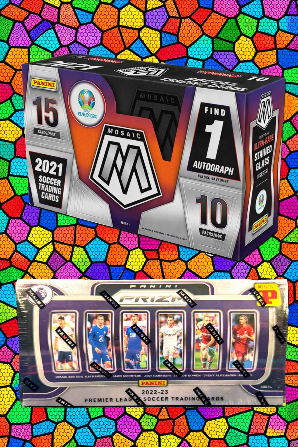2021 PANINI MOSAIC EURO 2020 SOCCER HOBBY BOX & 2022-23 Panini Prizm EPL Soccer Lucky Envelope Box