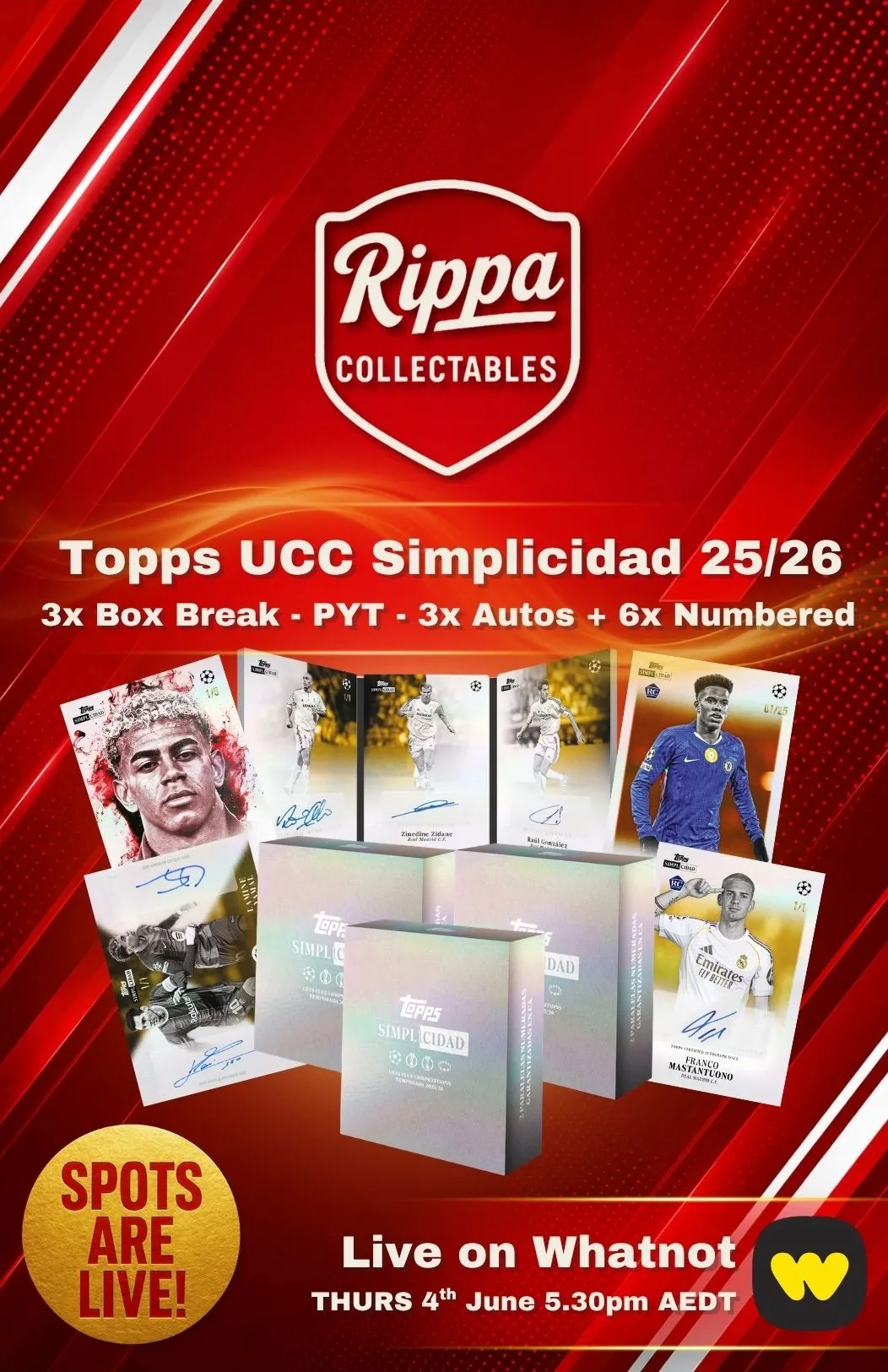 🇦🇺 Topps UCC Simplicidad 25/26 3 Box PYT