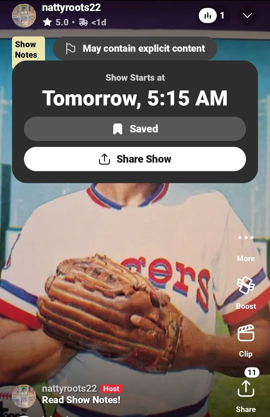 Thumbnail for live show