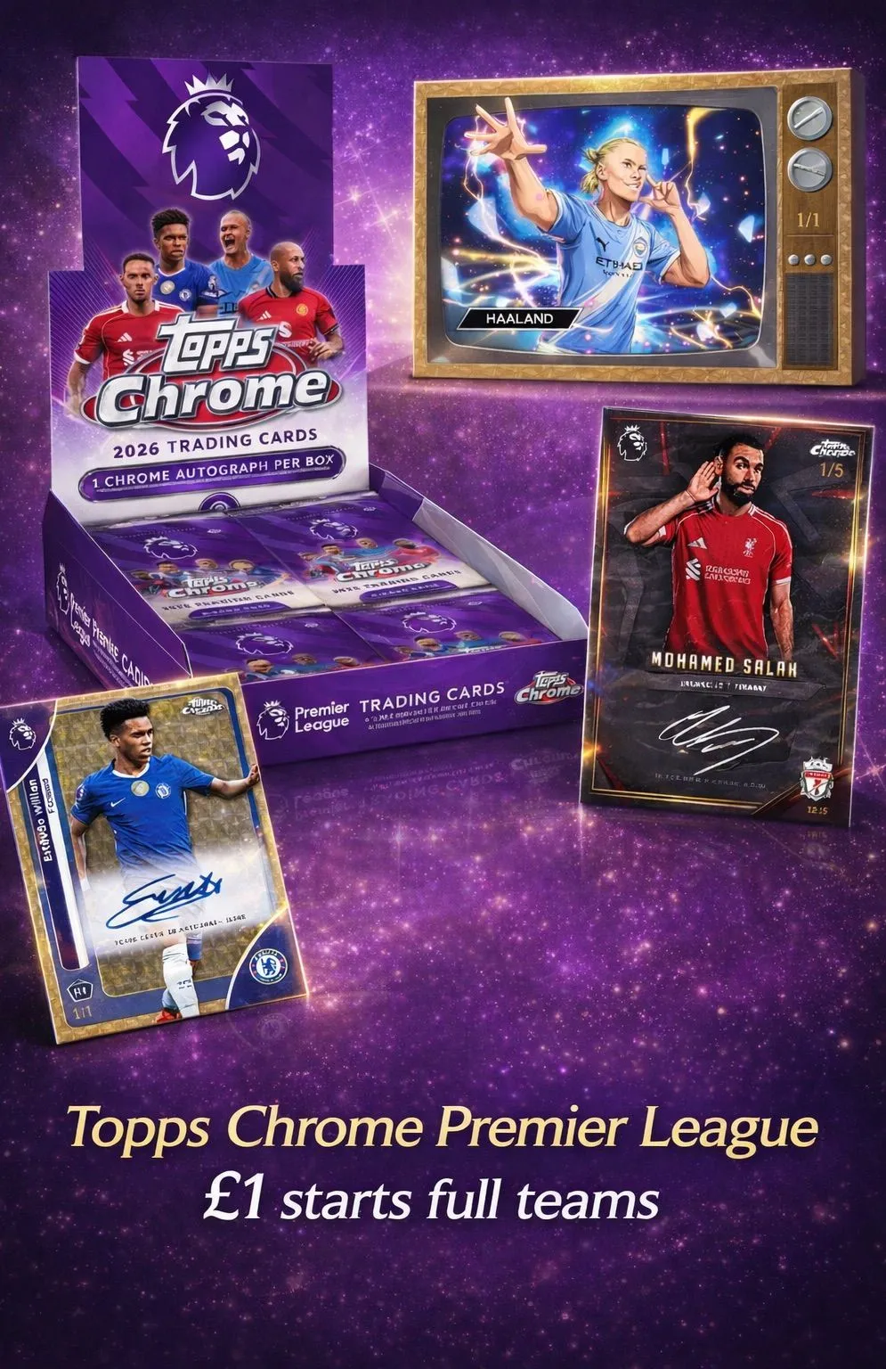 £1 STARTS FULL TEAMS PREM CHROME HOBBY