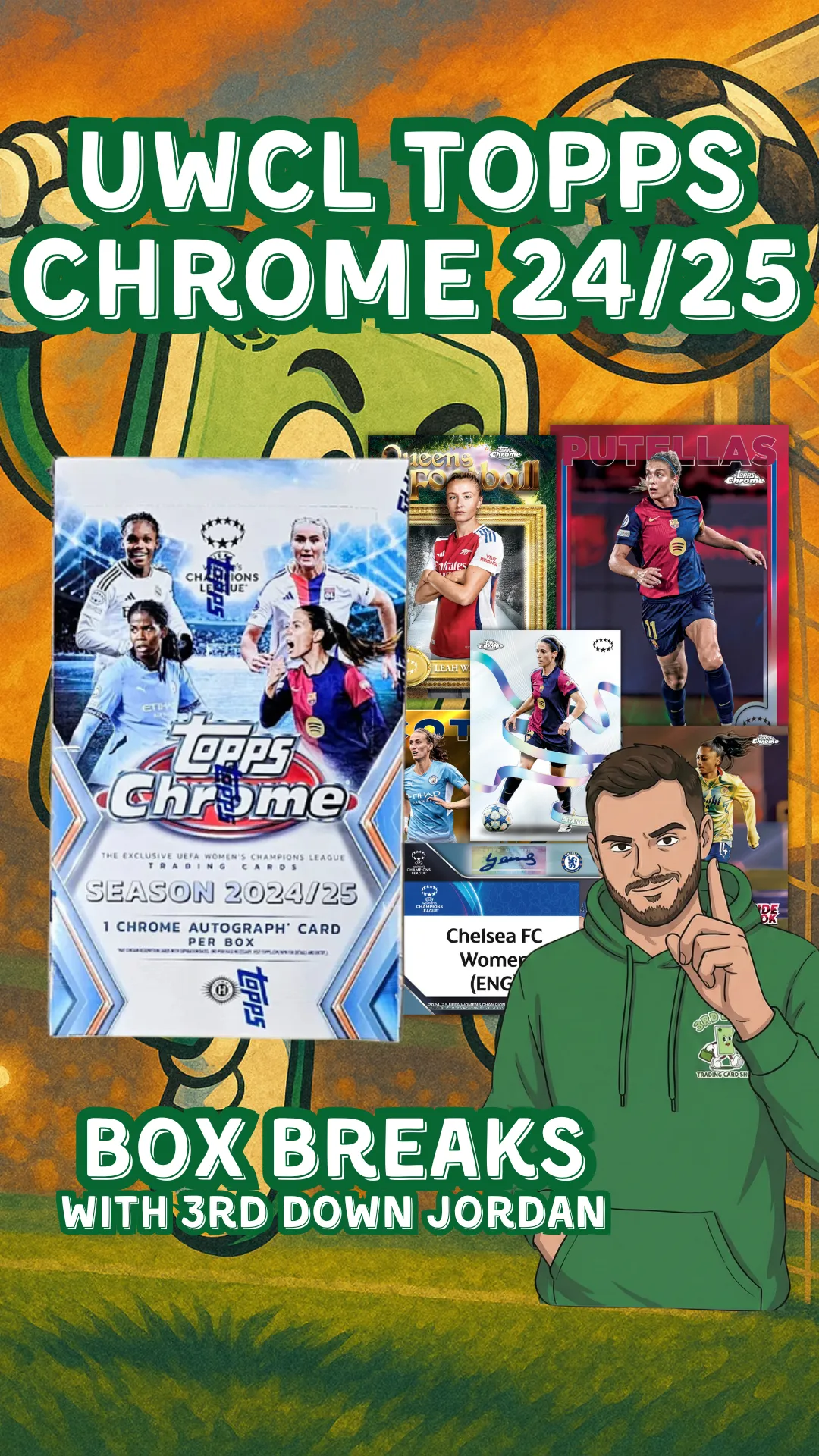 FULL TEAMS UWCL WOMEN'S CHAMPIONS LEAGUE TOPPS CHROME HOBBY BOX BREAK WITH JORDAN