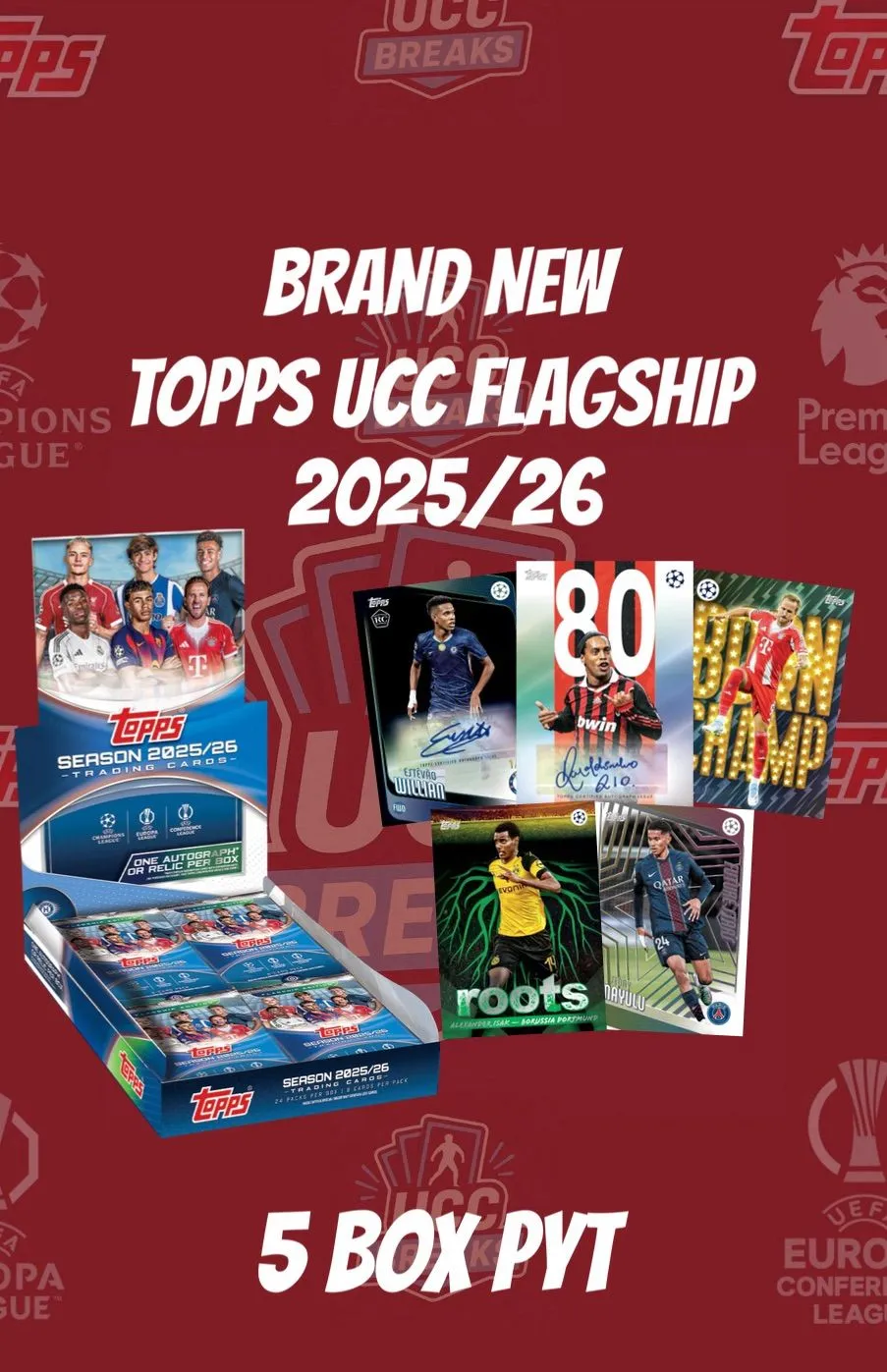 5 BOX PYT *TOPPS UCC FLAGSHIP 2025/26