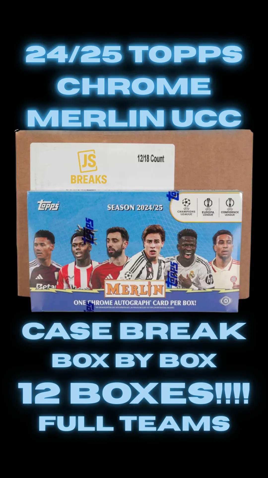 24/25 Topps Chrome Merlin UCC, Case Break, Random, Full Teams