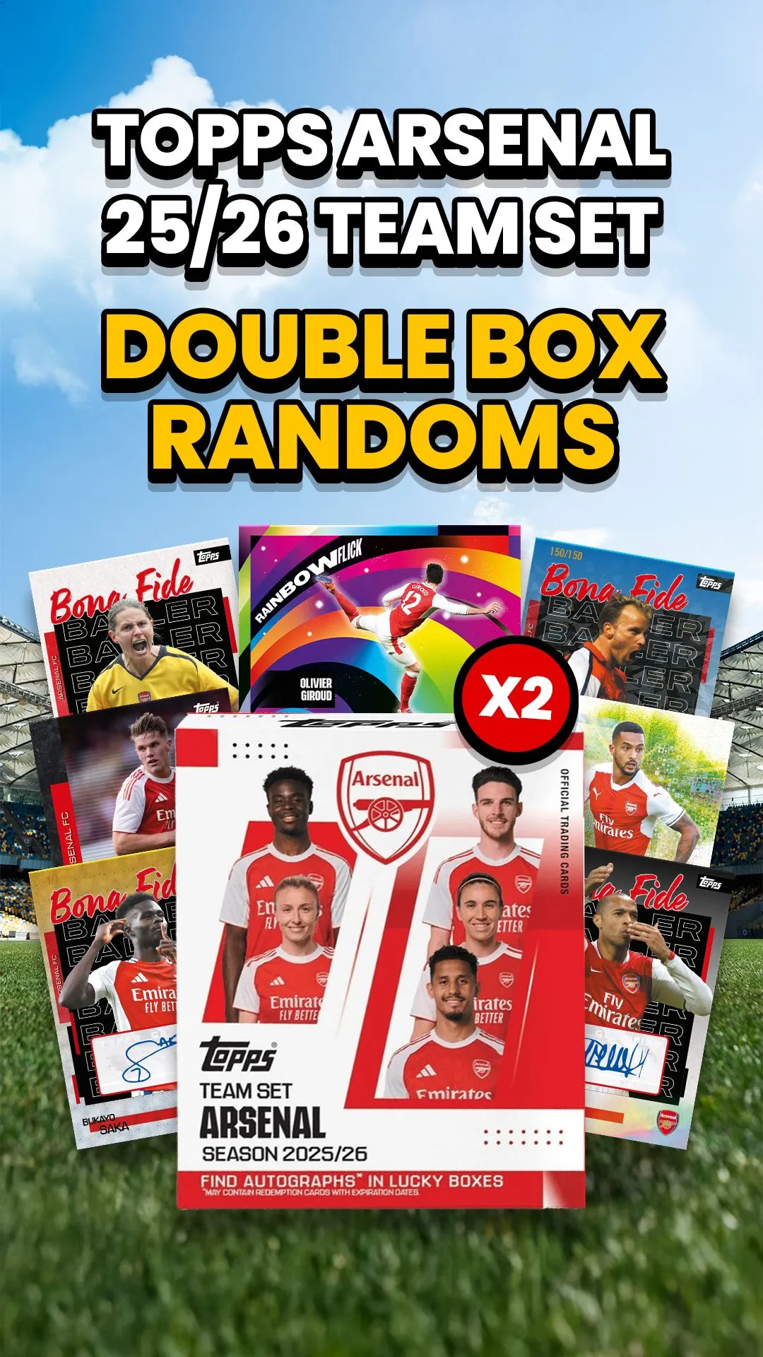 DOUBLE BOX ARSENAL TEAM SET RANDOMS! GIVEAWAYS ALL NIGHT!