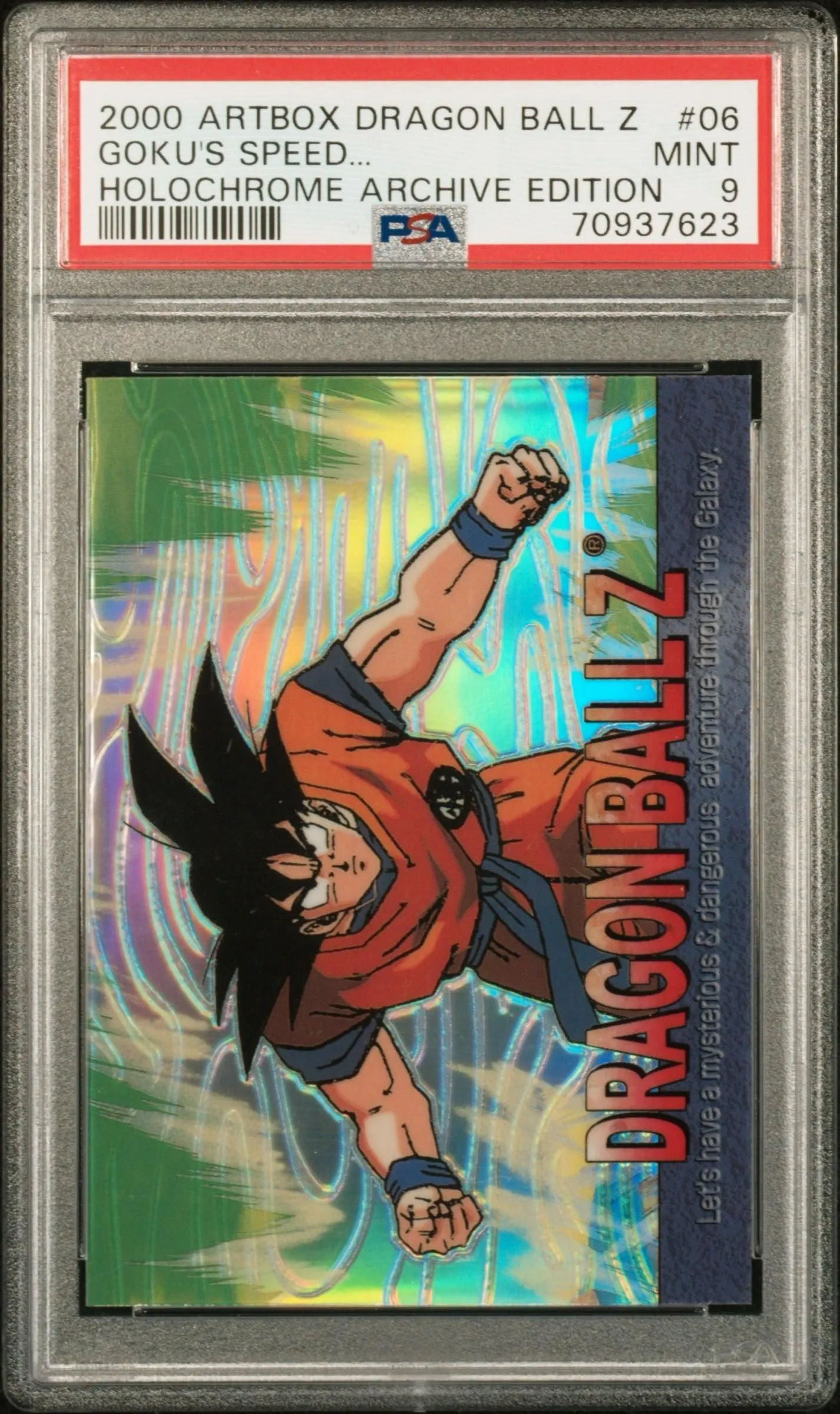 PSA 9 2000 ARTBOX DRAGON BALL Z: CHROMIUM ARCHIVE EDITION #06 GOKU'S SPEED EXCEEDS BURTER'S - HOLOCHROME (POP 14)