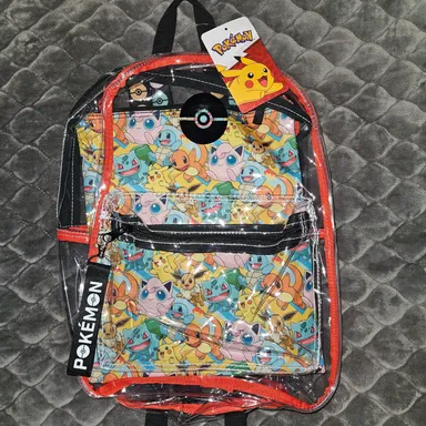 Bioworld Clear Pokémon Backpack with untility case
