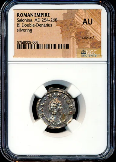 S79 NGC AU Salonina 255-256 AD Roman Imperial Silver Antoninianus Ancient coin
