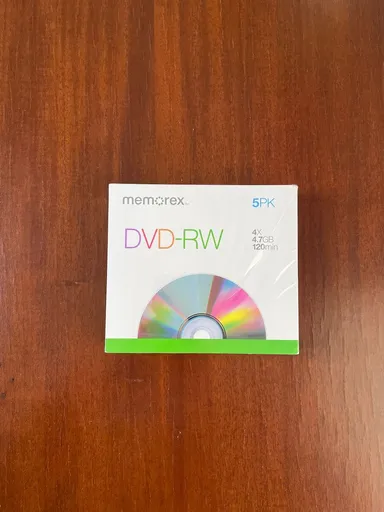 Memorex CD-RW 5 Pack 4X 4.7GB/120min. NEW SEALED 