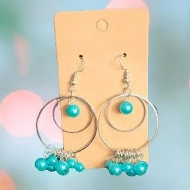 Turquoise pearl dangle earrings  *Help me get to 1k