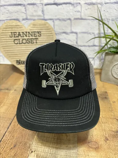 THRASHER Mesh Sk8 Goat Hat Pre owned good condition  Please view all photos for best description  Th