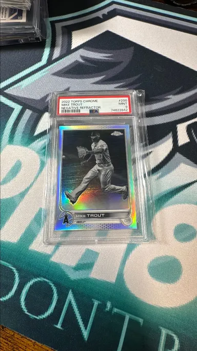 2022 Topps Chrome Mike Trout 200 Negative Refractor PSA MINT 9