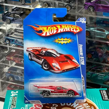 2009 Hot Wheels Red Ferrari 512M (HW Special Features: Engine Reveals) NEW!