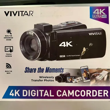 VIVITAR 4K Ultra HD Streaming WiFi Digital Camcorder