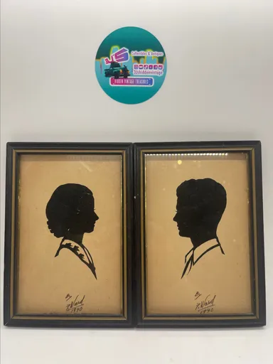 Signed Silhouette Frames F. Ward 1940