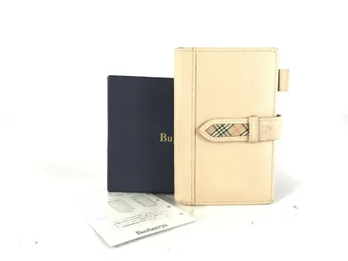 Burberrys vintage leather agenda/ passport cover with box