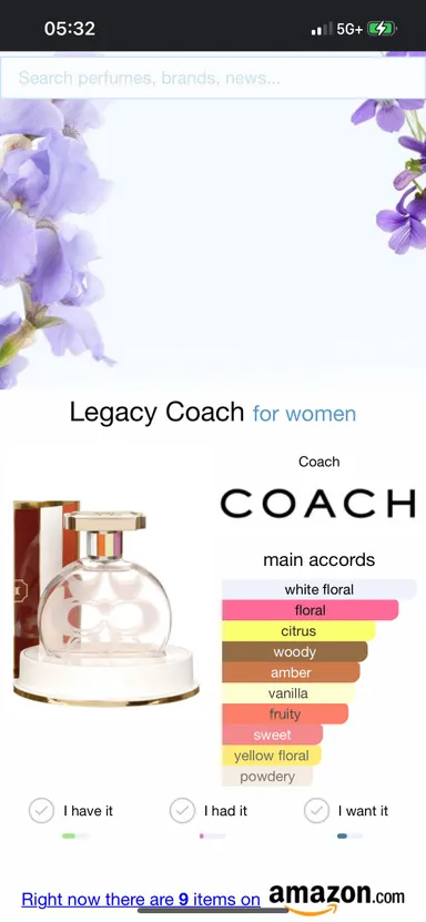 NIB Coach Legacy Eau de Parfum for women 1 Fl. Oz. 30 ml.