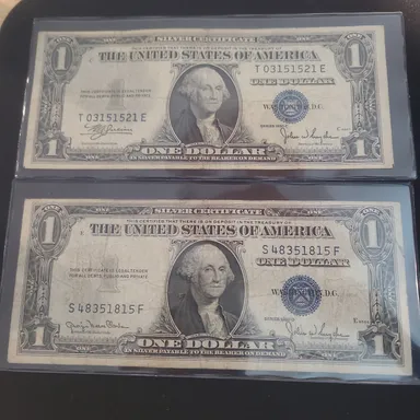 Lot of 2 1935 Silver Certificate (no motto)