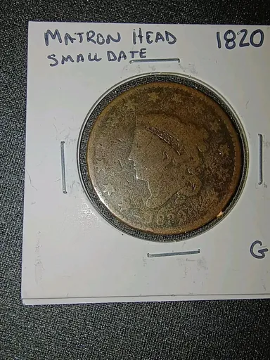 1820 Small Date US Large Cent Coin Matron Head