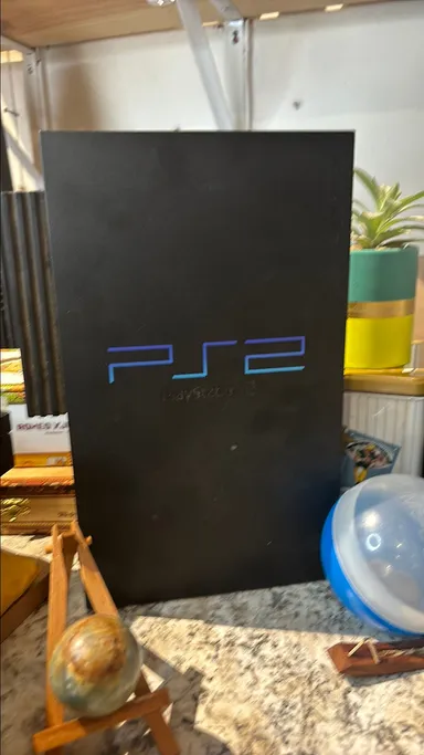 Fat PS2 with controller and a game