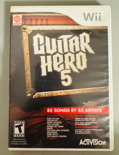 Guitar Hero 5 (Nintendo Wii, 2009) CIB w/ Manual