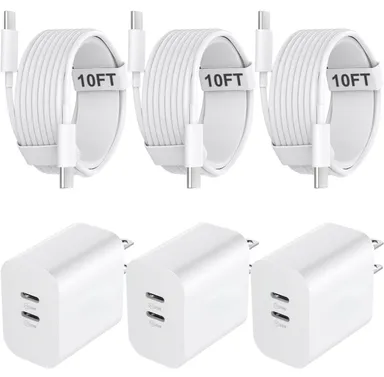 USB C Charger for iPhone 15 Pro Max (3pk)