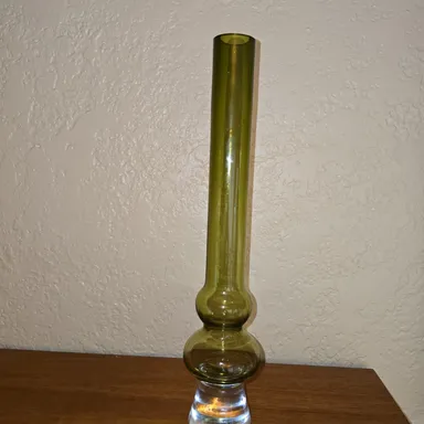 759. Waterford 17" Green Encased Vase