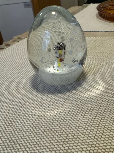 Snowman Glass Art Paperweight