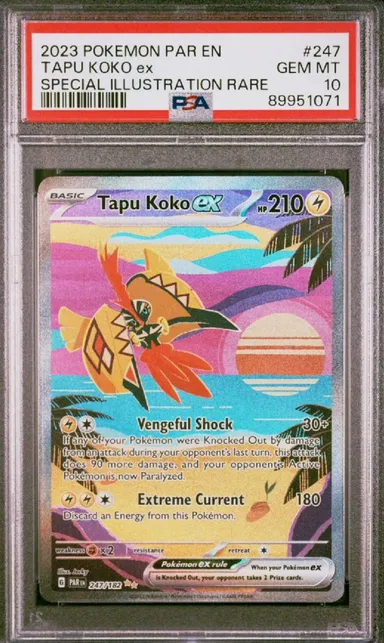 2023 Pokémon Paradox Rift Tapu Koko EX 247/182 SIR PAR EN PSA 10 GEM MINT