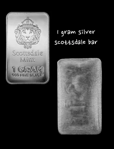 One gram silver scottsdale bar ( 10 bars total )