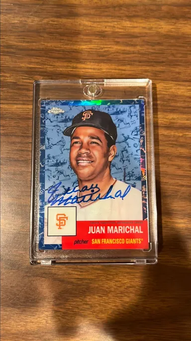 Juan Marichal On Card Blue Auto/99