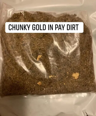 Gold paydirt with chunky alaska gold and gems