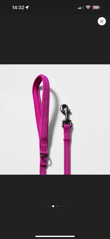 Reflective Comfort Dog Leash - XS/S - Pink - Boots & Barkley™