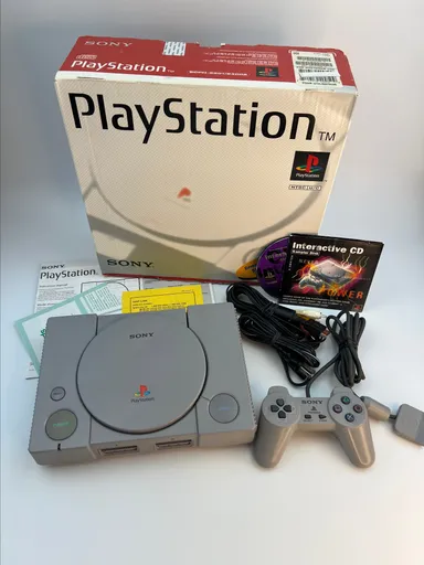 Matching serial PlayStation 1 Console PS1  in original Box tested