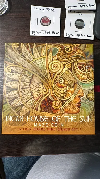 2022 Incan House of the Sun Maze Coin 1.5 oz Silver