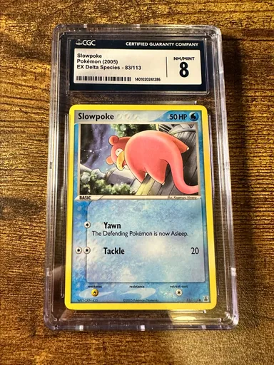 Slowpoke 83/113 EX Delta Species Pokemon TCG Graded CGC 8 (2005) Kagemaru Himeno