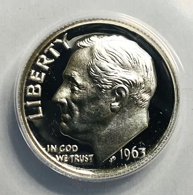 1963 Roosevelt Dime Proof PF67 DCAM Silver 