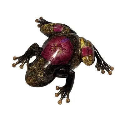 Black & Gold Frog with Rose