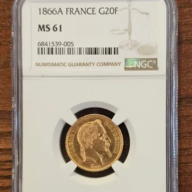 1866A France Gold 20F