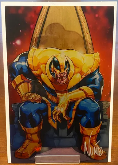 Thanos Comic Sized Metal Art Print SIGNED by Eddie Nunez with COA