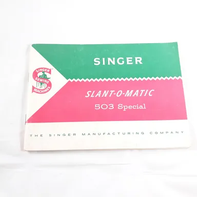 Singer Slant O Matic 503 Special Instruction Manual