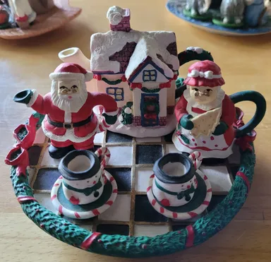 Miniature Santa Tea Set