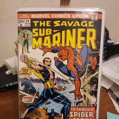 Marvel Comics Group 1974 Savage Sub-Mariner #69 with Spiderman