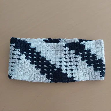 knitted hair band black and white