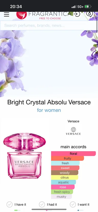 NIB Versace Bright Crystal Absolu deluxe mini perfume for women